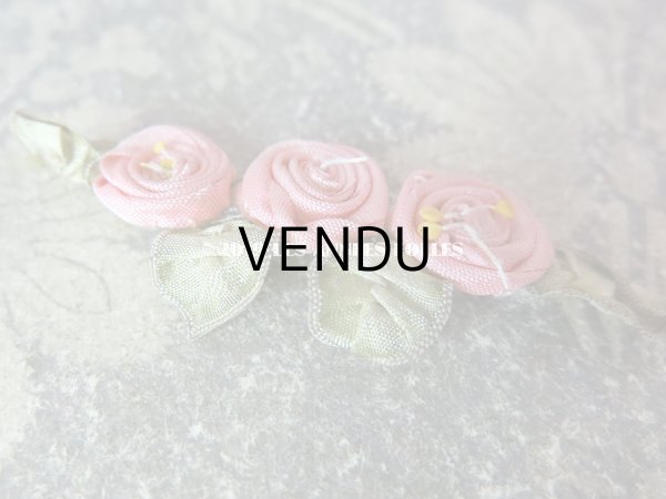 画像6: アンティーク ピンクの3点の薔薇のロココモチーフ  (6)
