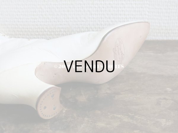 画像5: 未使用 1900年代 アンティーク ヴィクトリアン　レースアップブーツ  オフホワイト (5)