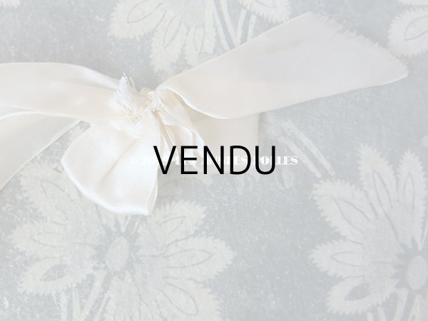 画像6: アンティーク  オモニエール　チュールレースのフリル & 淡いピンクのシルクサテンリボン (6)