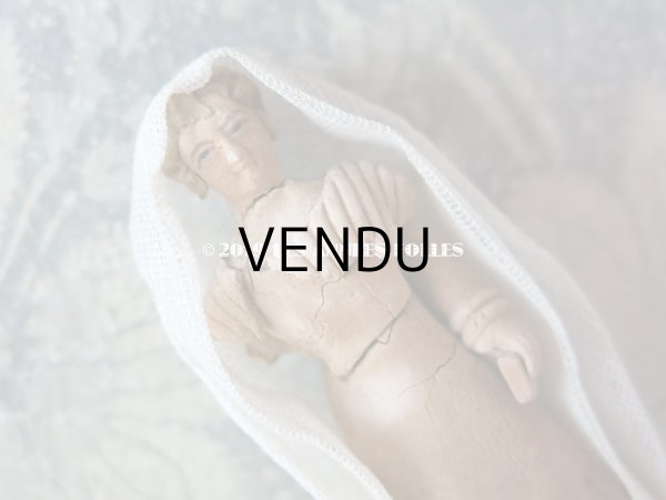 画像5: 19世紀初頭 アンティーク コミュニオンの少女の人形 テラコッタ製 コミュニオンのドレスを着た少女 (5)