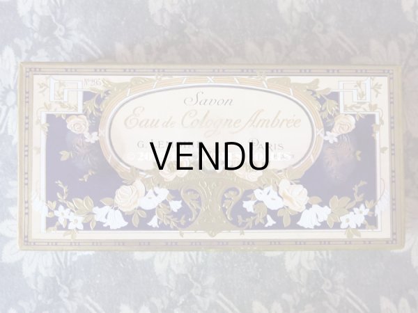 画像3: 未使用 アンティーク 薔薇のソープボックス 石鹸入り  SAVON EAU DE COLOGNE AMBREE - G.LEMOINE PARIS - (3)
