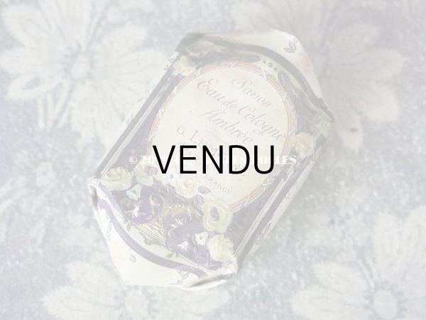 画像13: 未使用 アンティーク 薔薇のソープボックス 石鹸入り  SAVON EAU DE COLOGNE AMBREE - G.LEMOINE PARIS - (13)