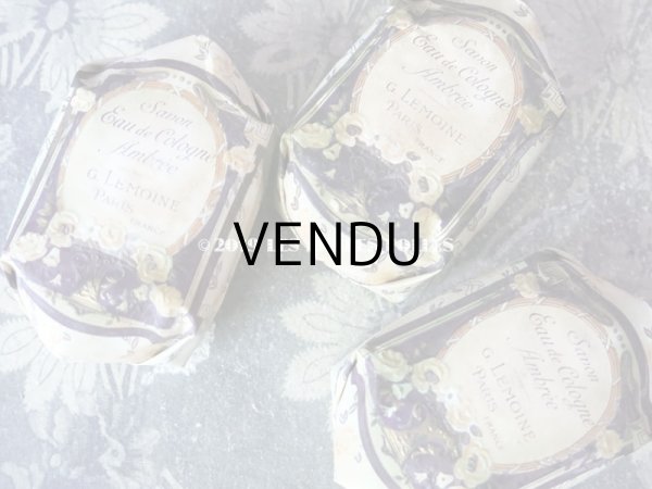 画像16: 未使用 アンティーク 薔薇のソープボックス 石鹸入り  SAVON EAU DE COLOGNE AMBREE - G.LEMOINE PARIS - (16)