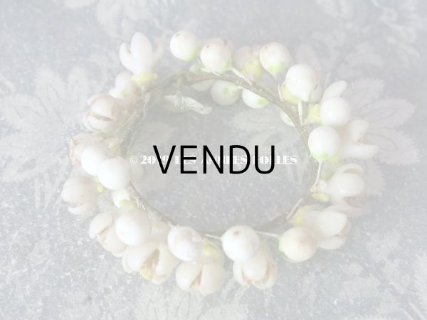 画像4: 1900年代 アンティーク ドール用 ワックスフラワーの小さなヘッドリース (4)