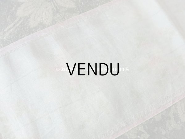 画像7: アンティーク シルク製 幅広リボン 薔薇のリースのほぐし織 9.6cm幅 175cm (7)