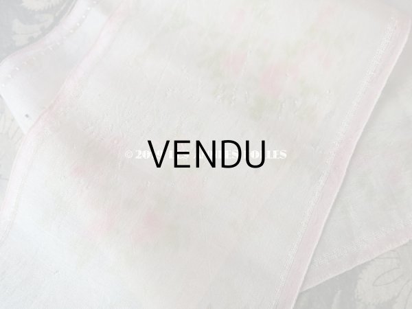 画像5: アンティーク シルク製 幅広リボン 薔薇のリースのほぐし織 9.6cm幅 175cm (5)