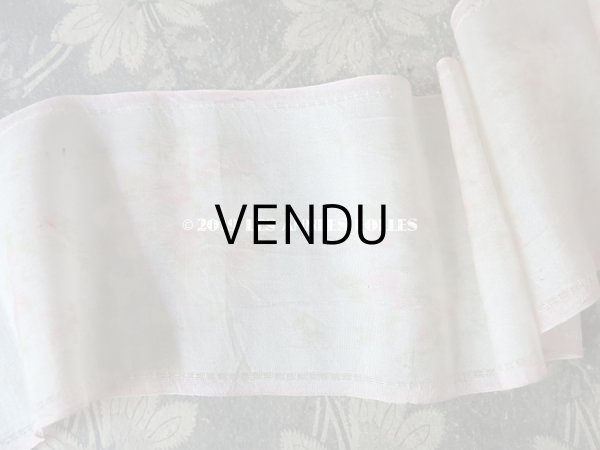 画像3: アンティーク シルク製 幅広リボン 薔薇のリースのほぐし織 9.6cm幅 175cm (3)