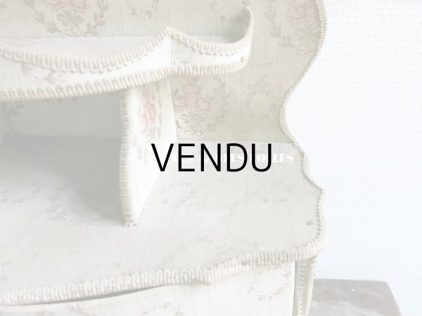 画像8: 【セール対象外】1910年代 アンティーク カルトナージュチェスト  薔薇のブーケのメダイヨン  ミラー付 (8)