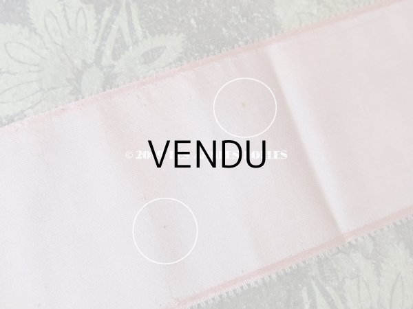 画像9: アンティーク シルク製 ピコットリボン ピンク サテン縁取り 180cm (9)