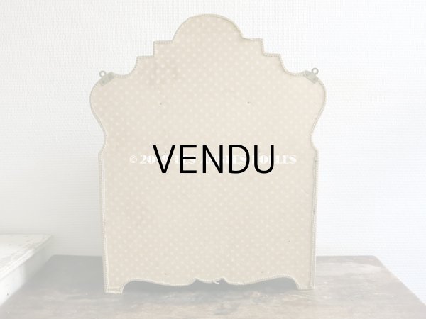 画像4: 【セール対象外】1910年代 アンティーク カルトナージュチェスト  薔薇のブーケのメダイヨン  ミラー付 (4)