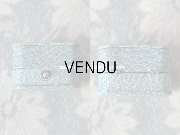 画像4: アンティーク ジュエリーボックス 金彩入り グレイッシュブルー (4)