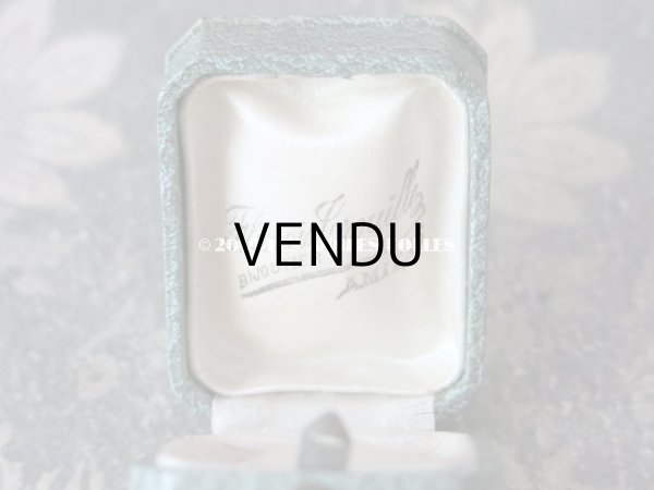 画像7: アンティーク ジュエリーボックス 金彩入り グレイッシュブルー (7)