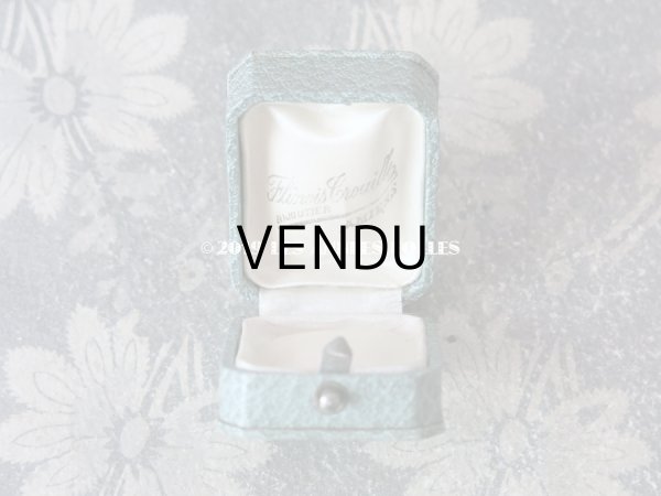 画像6: アンティーク ジュエリーボックス 金彩入り グレイッシュブルー (6)