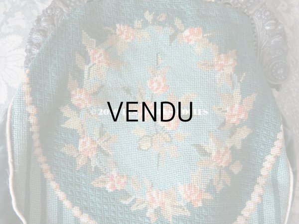 画像6: 19世紀末 アンティーク  オモニエール 薔薇模様 ニードルポイント  プチポワン (6)