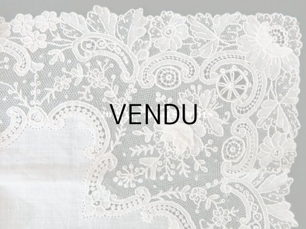 画像4: アンティーク ポワンドローズ  結婚式のハンカチ  【ポワン・ド・ローズ】　【ポワン・ド・ガーズ】  (4)