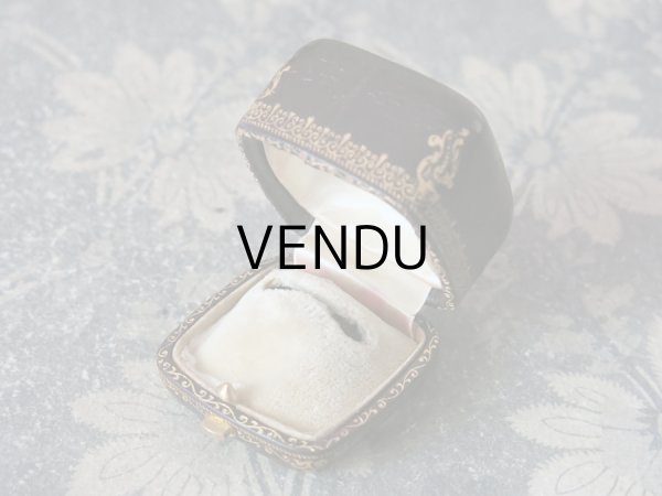画像6: アンティーク 本革製 ジュエリーボックス 金彩入り ブラウン リングボックス (6)