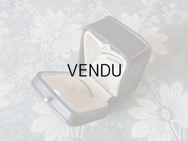 画像6: アンティーク 本革製 ジュエリーボックス メタルのモノグラム入り 【 GM 】 ブラウン リングボックス (6)