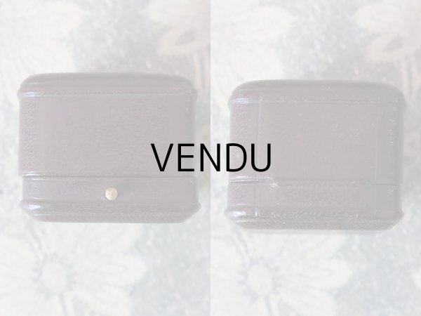 画像4: アンティーク 本革製 ジュエリーボックス メタルのモノグラム入り 【 GM 】 ブラウン リングボックス (4)