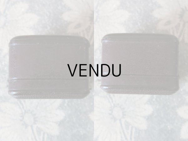 画像5: アンティーク 本革製 ジュエリーボックス メタルのモノグラム入り 【 GM 】 ブラウン リングボックス (5)