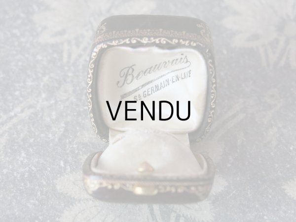 画像8: アンティーク 本革製 ジュエリーボックス 金彩入り ブラウン リングボックス (8)