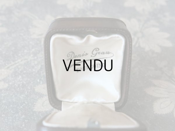 画像7: アンティーク 本革製 ジュエリーボックス メタルのモノグラム入り 【 GM 】 ブラウン リングボックス (7)