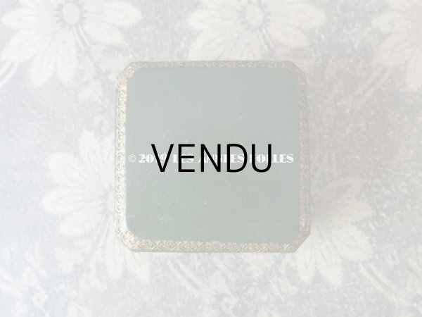 画像4: アンティーク ジュエリーボックス 金彩入り グリーン  (4)