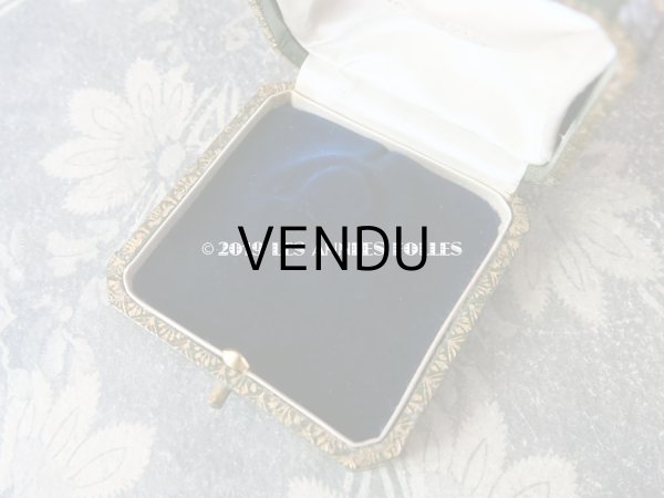 画像9: アンティーク ジュエリーボックス 金彩入り グリーン  (9)