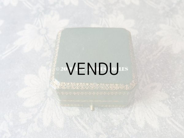 画像3: アンティーク ジュエリーボックス 金彩入り グリーン  (3)