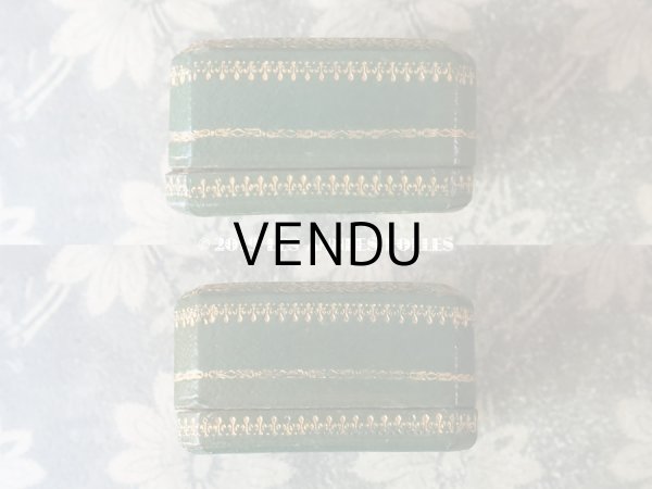 画像7: アンティーク ジュエリーボックス 金彩入り グリーン  (7)