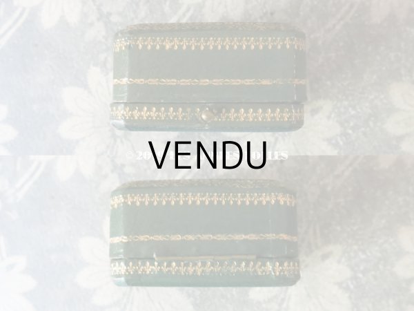 画像6: アンティーク ジュエリーボックス 金彩入り グリーン  (6)