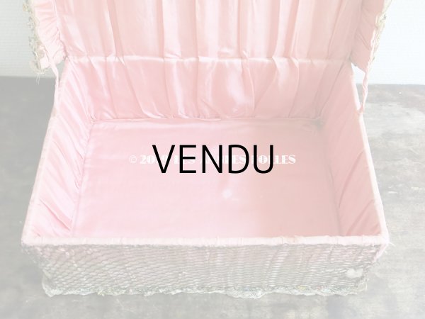 画像8: 1900年代 アンティーク 大きなカルトナージュボックス 薔薇のロココトリム＆レースの装飾 オールドローズ (8)