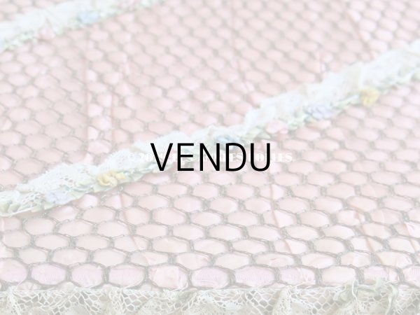 画像11: 1900年代 アンティーク 大きなカルトナージュボックス 薔薇のロココトリム＆レースの装飾 オールドローズ (11)