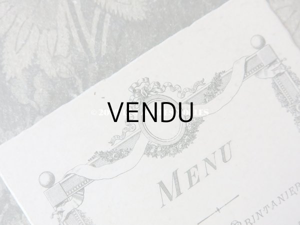画像4: アンティーク メニューカード MENU 薔薇＆リボンのガーランド (4)
