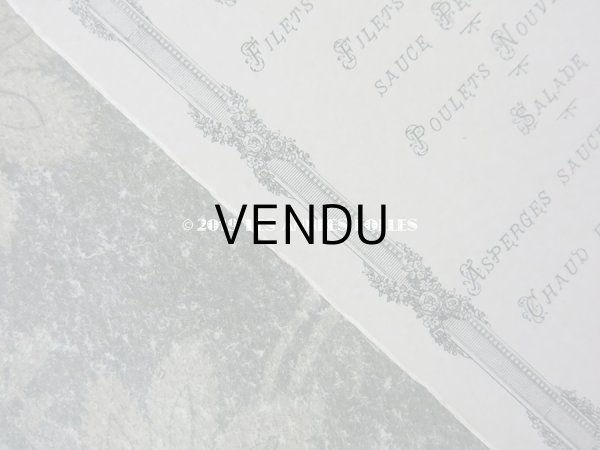 画像5: アンティーク メニューカード MENU 薔薇＆リボンのガーランド (5)