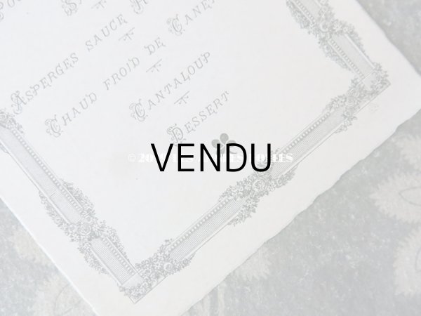 画像6: アンティーク メニューカード MENU 薔薇＆リボンのガーランド (6)