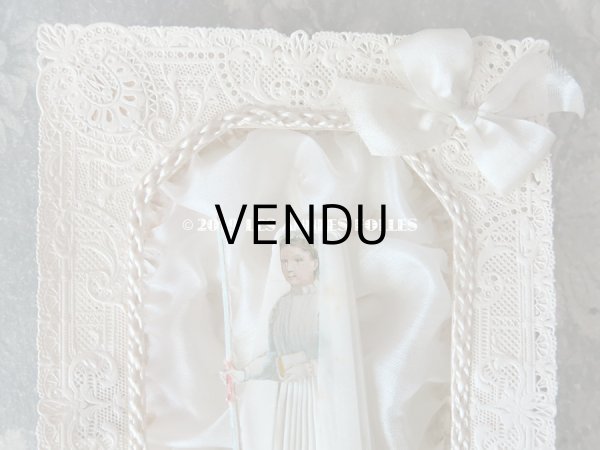 画像8: アンティーク  初聖体 立体のカニヴェ コミュ二オンの少女  (8)