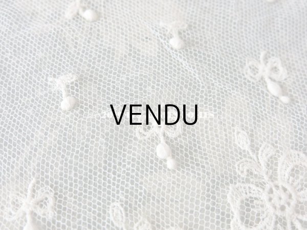 画像5: アンティーク 小さなポンポン付 幅広レース (5)