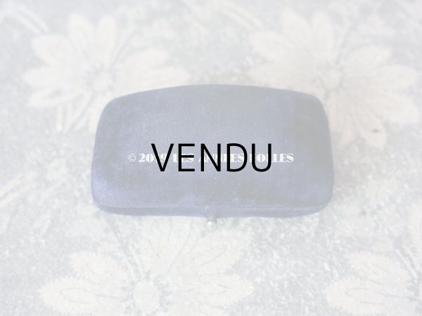 画像4: アンティーク 王冠のジュエリーボックス ダークブルーのベルベット (4)