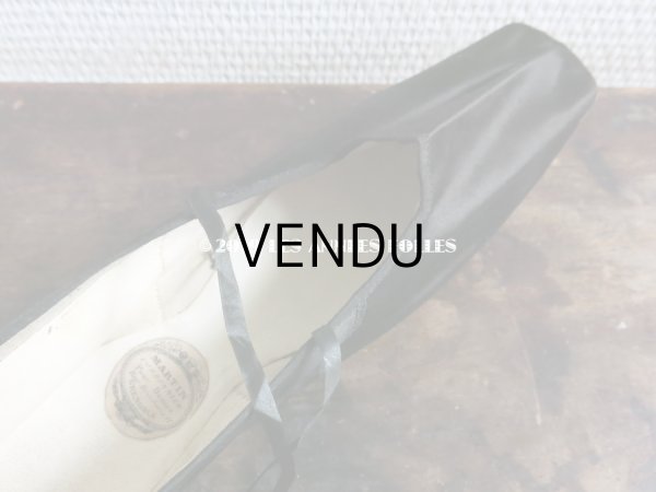 画像7: 19世紀前期(1800〜1850） アンティーク 黒いシルクサテンのシューズ  (7)