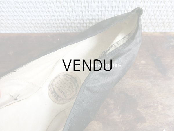 画像8: 19世紀前期(1800〜1850） アンティーク 黒いシルクサテンのシューズ  (8)