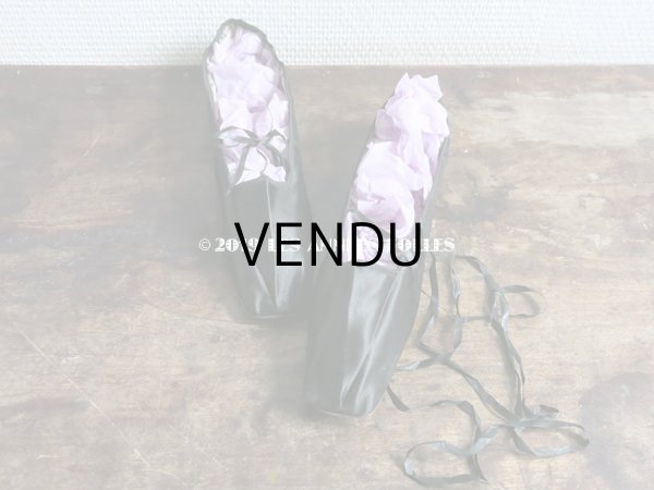 画像11: 19世紀前期(1800〜1850） アンティーク 黒いシルクサテンのシューズ  (11)