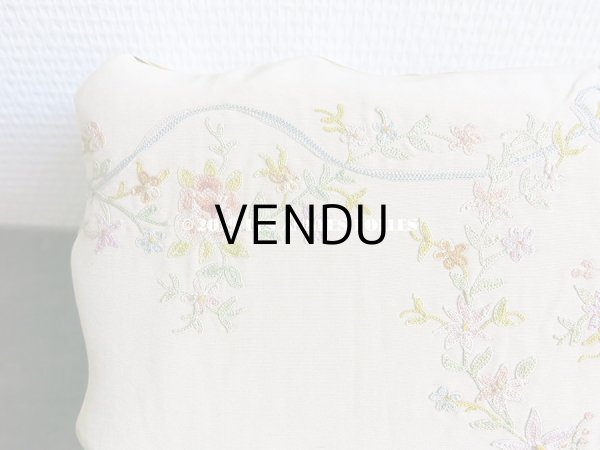 画像5: 19世紀 アンティーク グローブボックス 薔薇の花かごの刺繍入り ローズパニエ (5)