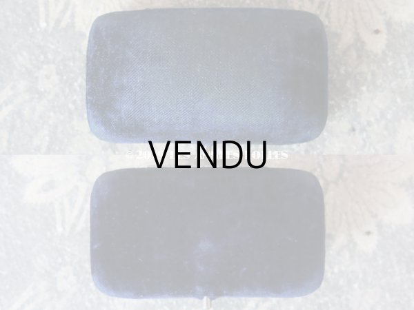 画像5: アンティーク 王冠のジュエリーボックス ダークブルーのベルベット (5)