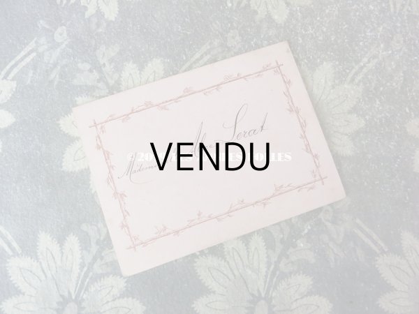 画像3: 1881年 アンティーク メニューカード MENU リボンが結ばれた薔薇＆フルーツのパニエ (3)