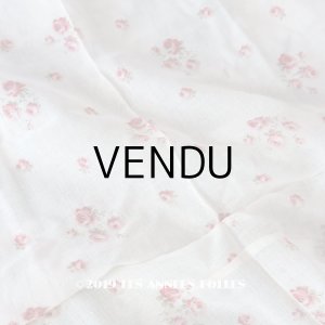 画像: アンティーク 小さな薔薇模様のファブリック 48×86cm