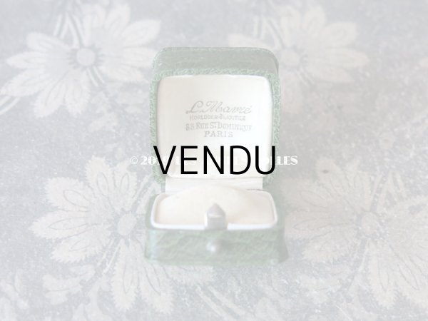 画像6: アンティーク ジュエリーボックス 金彩入り グリーン リングボックス (6)