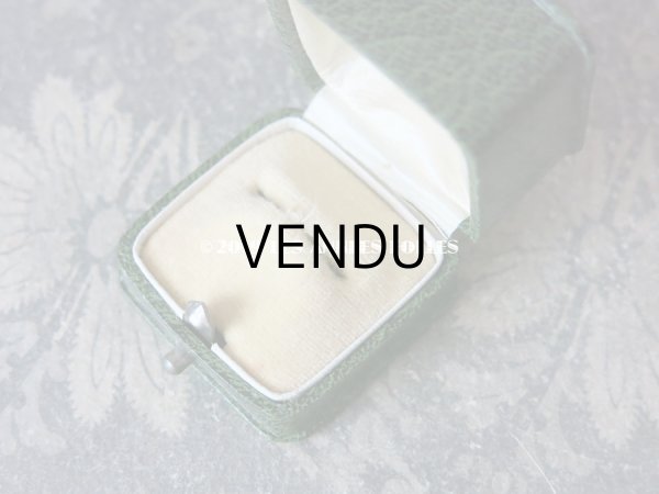 画像8: アンティーク ジュエリーボックス 金彩入り グリーン リングボックス (8)