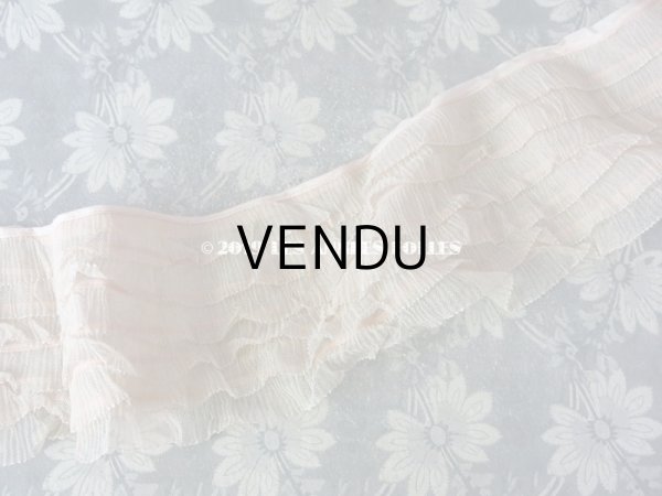 画像7: アンティーク プリーツ加工のチュールレース  120cm 　11.5〜12cm幅 (7)