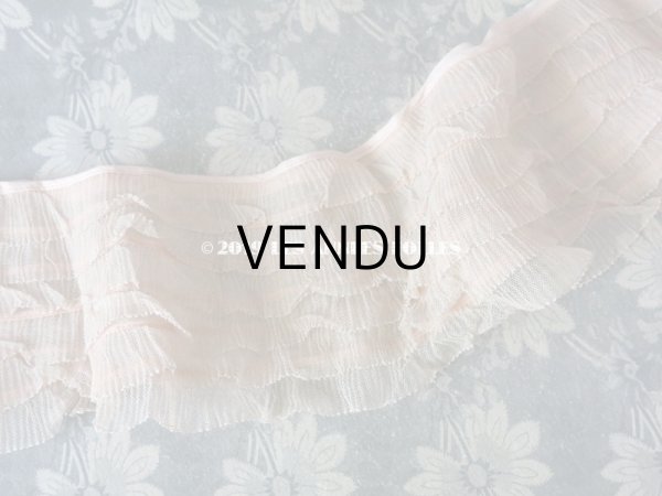 画像3: アンティーク プリーツ加工のチュールレース  120cm 　11.5〜12cm幅 (3)