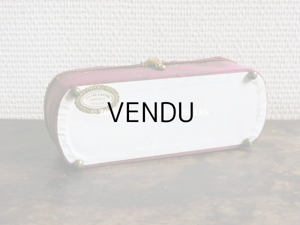 画像9: 19世紀 アンティーク ナポレオン3世時代 ワインレッドのお菓子箱 木箱 ドラジェ & チョコレート （163) (9)